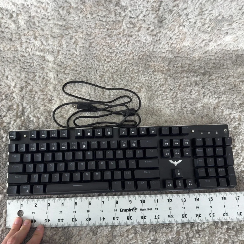 Havit Mechanical Blue Switches Gaming Backlit Keyboard HV-KB393L TESTED WORKING